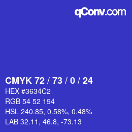 颜色代码: CMYK 72 / 73 / 0 / 24 | qconv.com
