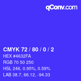 Color code: CMYK 72 / 80 / 0 / 2 | qconv.com