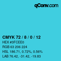 Código de color: CMYK 72 / 8 / 0 / 12 | qconv.com