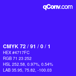 Color code: CMYK 72 / 91 / 0 / 1 | qconv.com