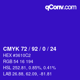 Color code: CMYK 72 / 92 / 0 / 24 | qconv.com
