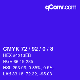 Farbcode: CMYK 72 / 92 / 0 / 8 | qconv.com