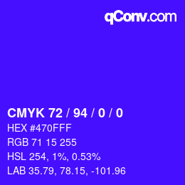 Color code: CMYK 72 / 94 / 0 / 0 | qconv.com