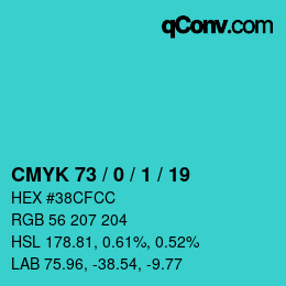 Color code: CMYK 73 / 0 / 1 / 19 | qconv.com