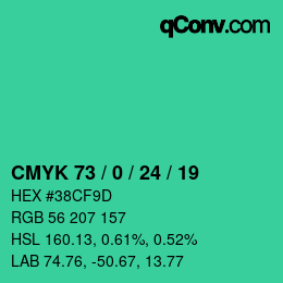 Color code: CMYK 73 / 0 / 24 / 19 | qconv.com