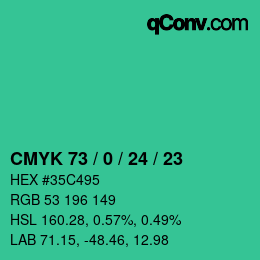 Color code: CMYK 73 / 0 / 24 / 23 | qconv.com