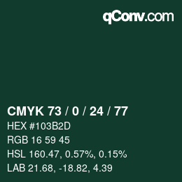 カラーコード: CMYK 73 / 0 / 24 / 77 | qconv.com