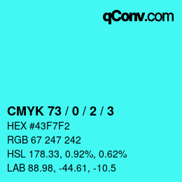 Color code: CMYK 73 / 0 / 2 / 3 | qconv.com