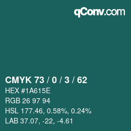 Color code: CMYK 73 / 0 / 3 / 62 | qconv.com