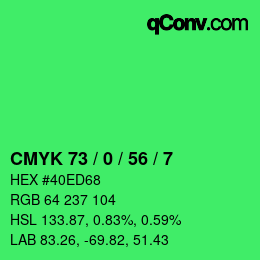 Color code: CMYK 73 / 0 / 56 / 7 | qconv.com