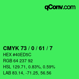 Color code: CMYK 73 / 0 / 61 / 7 | qconv.com