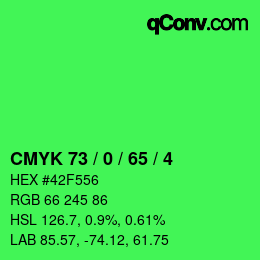 Color code: CMYK 73 / 0 / 65 / 4 | qconv.com