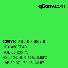 Color code: CMYK 73 / 0 / 68 / 8 | qconv.com