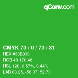 Color code: CMYK 73 / 0 / 73 / 31 | qconv.com