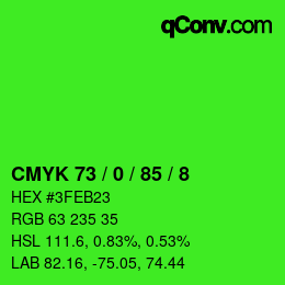 Color code: CMYK 73 / 0 / 85 / 8 | qconv.com