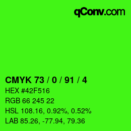Color code: CMYK 73 / 0 / 91 / 4 | qconv.com