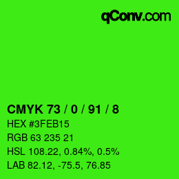 Color code: CMYK 73 / 0 / 91 / 8 | qconv.com