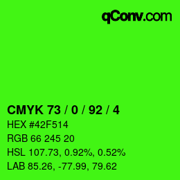 Color code: CMYK 73 / 0 / 92 / 4 | qconv.com