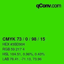 Color code: CMYK 73 / 0 / 98 / 15 | qconv.com