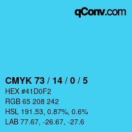 Color code: CMYK 73 / 14 / 0 / 5 | qconv.com