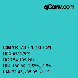 Color code: CMYK 73 / 1 / 0 / 21 | qconv.com