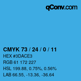 Color code: CMYK 73 / 24 / 0 / 11 | qconv.com