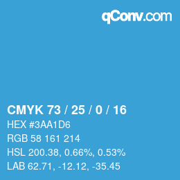 Color code: CMYK 73 / 25 / 0 / 16 | qconv.com