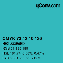 Color code: CMYK 73 / 2 / 0 / 26 | qconv.com