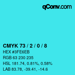 Color code: CMYK 73 / 2 / 0 / 8 | qconv.com