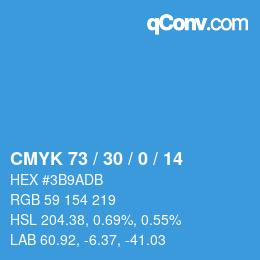 Color code: CMYK 73 / 30 / 0 / 14 | qconv.com
