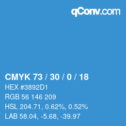 Color code: CMYK 73 / 30 / 0 / 18 | qconv.com