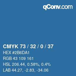 Color code: CMYK 73 / 32 / 0 / 37 | qconv.com