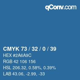 Color code: CMYK 73 / 32 / 0 / 39 | qconv.com