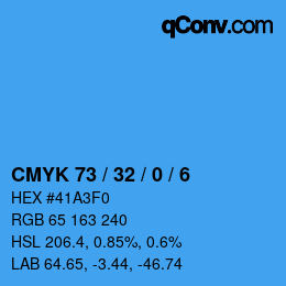 Color code: CMYK 73 / 32 / 0 / 6 | qconv.com