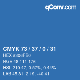 Color code: CMYK 73 / 37 / 0 / 31 | qconv.com
