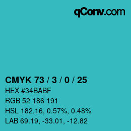 Color code: CMYK 73 / 3 / 0 / 25 | qconv.com