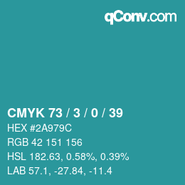 Color code: CMYK 73 / 3 / 0 / 39 | qconv.com