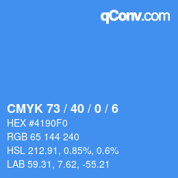 Código de color: CMYK 73 / 40 / 0 / 6 | qconv.com