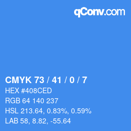 Farbcode: CMYK 73 / 41 / 0 / 7 | qconv.com