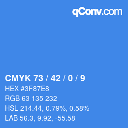 カラーコード: CMYK 73 / 42 / 0 / 9 | qconv.com