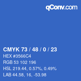 カラーコード: CMYK 73 / 48 / 0 / 23 | qconv.com