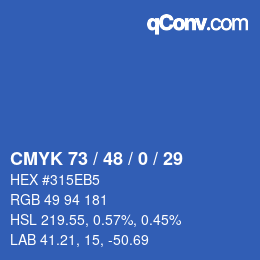 Color code: CMYK 73 / 48 / 0 / 29 | qconv.com