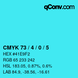 カラーコード: CMYK 73 / 4 / 0 / 5 | qconv.com