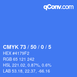 カラーコード: CMYK 73 / 50 / 0 / 5 | qconv.com