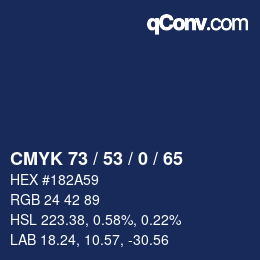 カラーコード: CMYK 73 / 53 / 0 / 65 | qconv.com