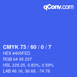 カラーコード: CMYK 73 / 60 / 0 / 7 | qconv.com