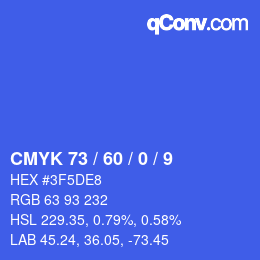 Código de color: CMYK 73 / 60 / 0 / 9 | qconv.com