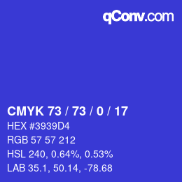 Código de color: CMYK 73 / 73 / 0 / 17 | qconv.com