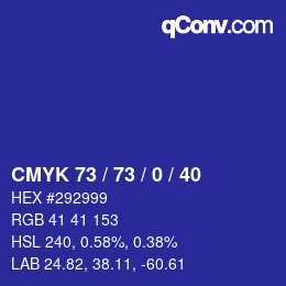 Color code: CMYK 73 / 73 / 0 / 40 | qconv.com