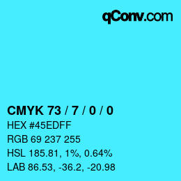 Color code: CMYK 73 / 7 / 0 / 0 | qconv.com